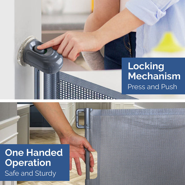 Snuggletime Autolock Retractable Safety Gate-Safety Gates-Snuggletime-Grey-www.hellomom.co.za