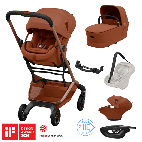 Maxi Cosi ZERO-G Travel System: Fame Cabin Stroller + Coral Slide Pro Car Seat + Fame Cabin Cot
