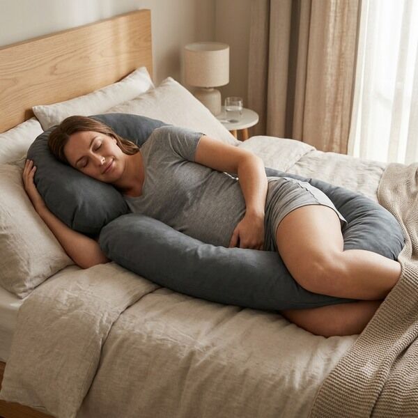 BabyWombWorld Pregnancy & Nursing Body Pillow with Suede Cover