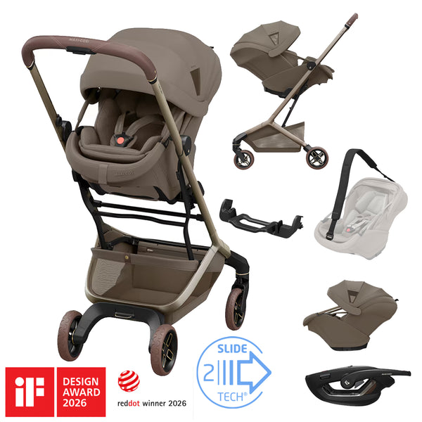Maxi Cosi ZERO-G Travel System: Fame Cabin Stroller + Coral Slide Pro Car Seat
