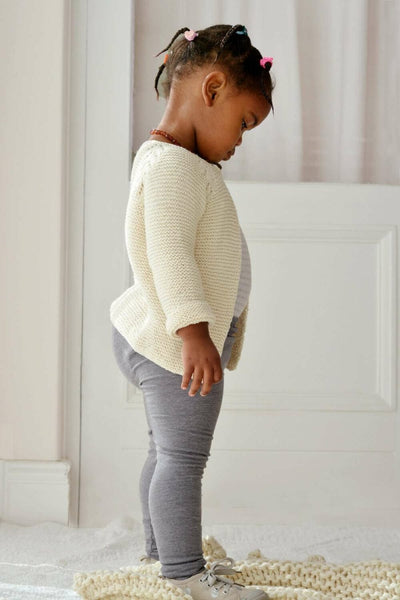 Nordic leaf garter stitch cardigan – Eco Cotton-Baby clothing-Blankets From Africa-Vanilla-3 to 6 months-www.hellomom.co.za