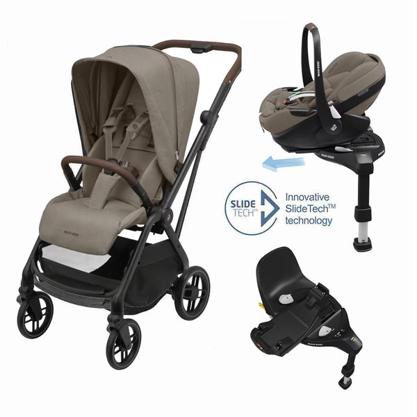 Maxi Cosi Leona 2 Travel System with Maxi Cosi Pebble 360 Pro Car Seat and FamilyFix 360 Pro Base-Travel Systems-Maxi Cosi-Truffle-www.hellomom.co.za