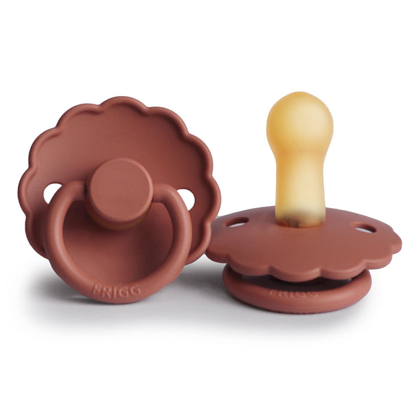 Frigg Daisy - Round Latex Pacifier 3 pack-Pacifiers-Frigg-S1-Baked Clay-www.hellomom.co.za