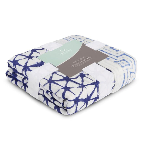 Aden + Anais Silky Soft Bamboo Indigo Shibori Blanket-Aden and Anais-www.hellomom.co.za