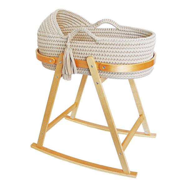 Snuggletime Deluxe Crochet Moses Basket - Beige-Moses Basket-Snuggletime-www.hellomom.co.za
