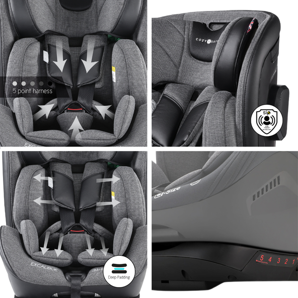 Cozy N Safe Excalibur Extended Harnessed I Size Car Seat-Baby & Toddler Car Seats-Cozy N Safe-Black-www.hellomom.co.za