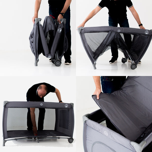 BabyWombWorld Extra Length Baby Camp Cot and Travel Bed with Bassinet Inner-camp cots-Baby Womb World-www.hellomom.co.za