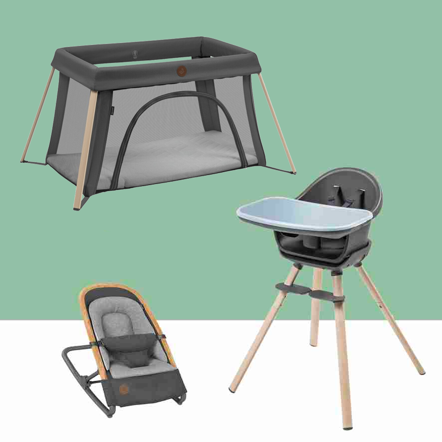 Maxi Cosi Kori Bouncer, Moa Highchair and Calao Light Travel Cot Bundle-Baby furniture-Maxi Cosi-Essential Graphite-www.hellomom.co.za