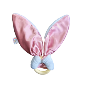 Lily n Jack Teether-Lily n Jack-Grey with pink ears-www.hellomom.co.za