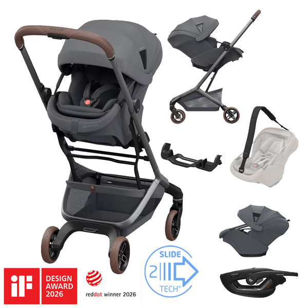 Maxi Cosi ZERO-G Travel System: Fame Cabin Stroller + Coral Slide Pro Car Seat