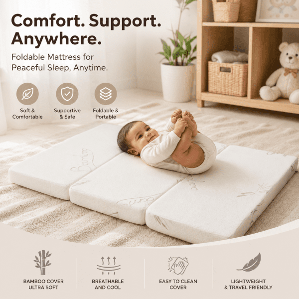 BabyWombWorld Camp Cot Mattress (Tri-Fold)