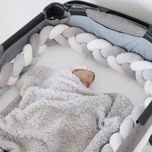 Snuggletime Braided Cot Bumber-Cot Bumper-Snuggletime-Grey-www.hellomom.co.za