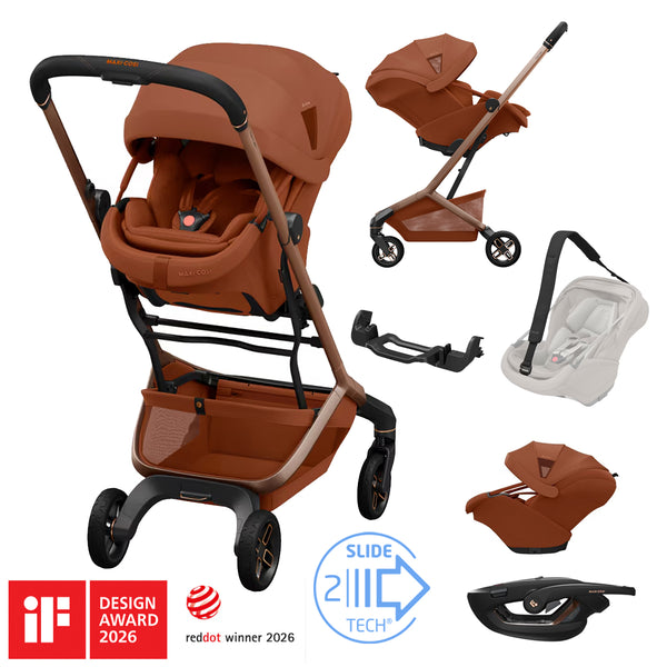 Maxi Cosi ZERO-G Travel System: Fame Cabin Stroller + Coral Slide Pro Car Seat