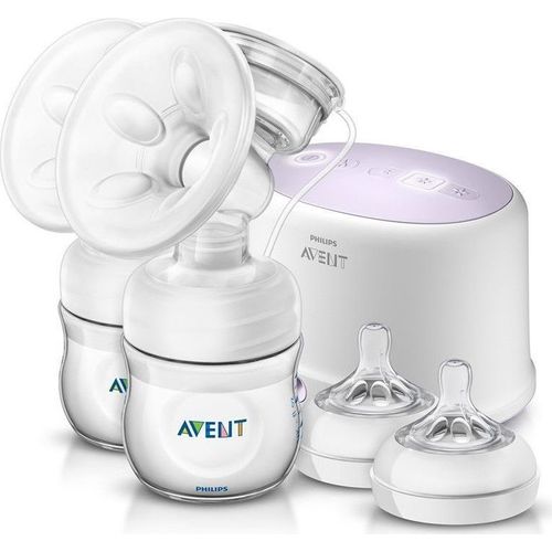 Avent Natural Twin electric breast pump with 2 teats in white