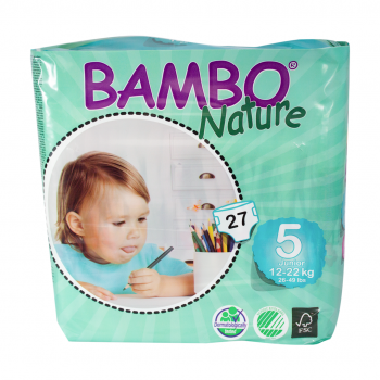 Bamboo Nature Eco Disposable Nappies (5packs)-Nappies-Mother Nature-12-18kg(135 nappies)-www.hellomom.co.za