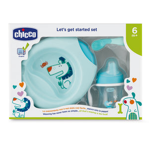 Chicco Weaning Set 6 months+-Feeding Sets-Chicco-Blue-www.hellomom.co.za
