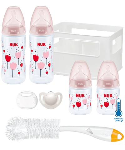 NUK First Choice Plus Temperature Control Crate Starter Pack-Bottles-Nuk-pink-www.hellomom.co.za