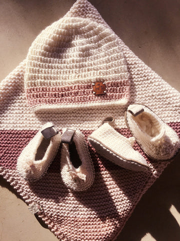 Welcome To This World Gift Set For A Baby Girl-Gift Sets-Karoofelt-Mary-Jane Booties-www.hellomom.co.za