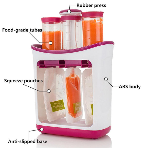 Infantino Squeeze Station Feeding Set (60 Squeeze Pouches included)-Meal Kits-Infantino-www.hellomom.co.za