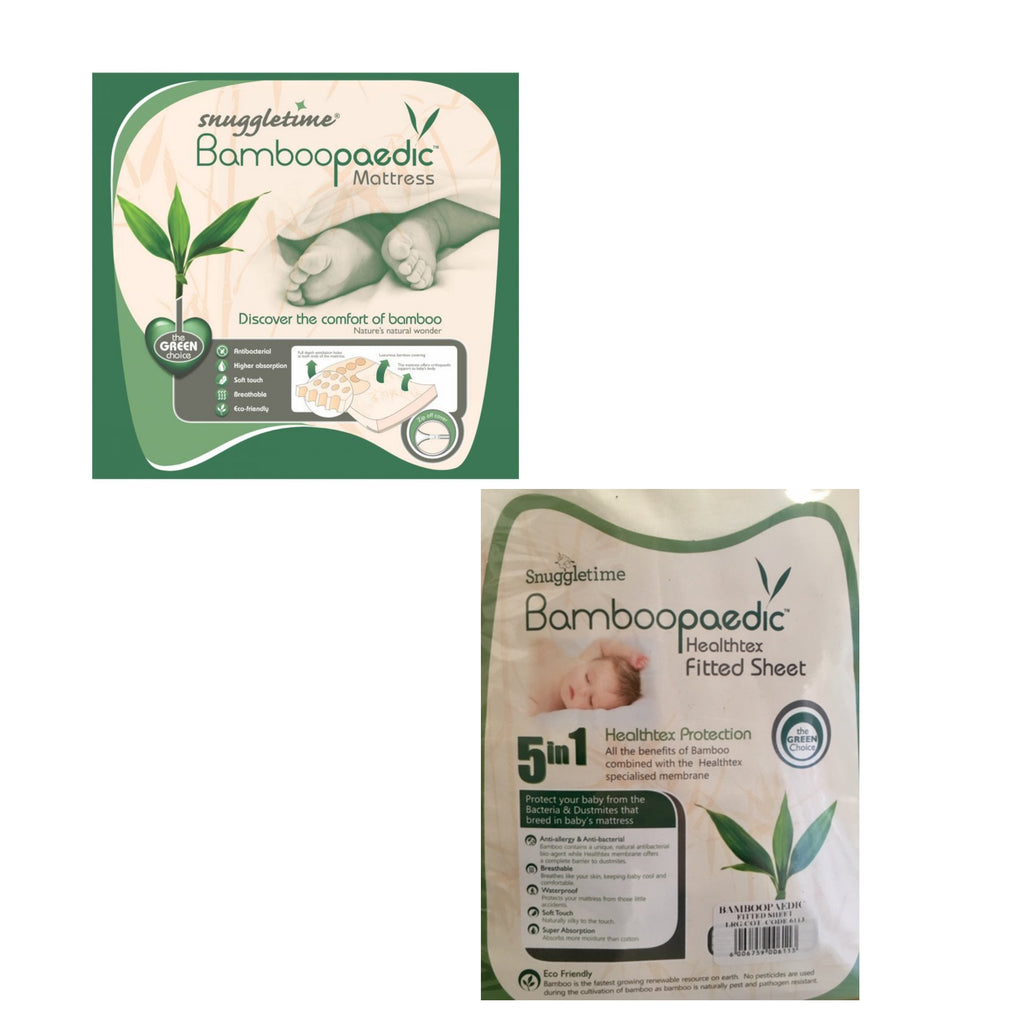 Snuggletime Bamboopaedic Mattress with Bamboopaedic Fitted Sheets