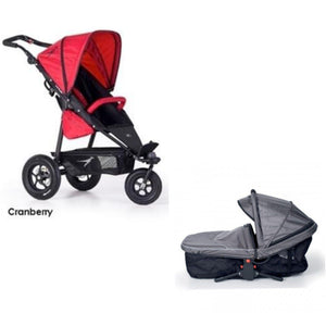 TFK Joggster Twist Lite With Multi X Carrycot Combo-Strollers-Trends for Kids-red stroller with grey carrycot-www.hellomom.co.za