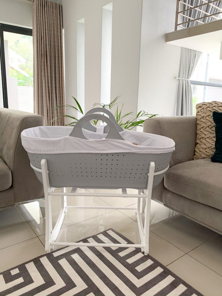 Tommee Tippee Moses Basket and Stand-Moses Basket-Tommee Tippee-Grey-www.hellomom.co.za