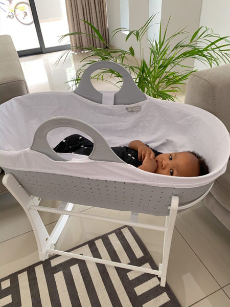 Tommee Tippee Moses Basket and Stand-Moses Basket-Tommee Tippee-Grey-www.hellomom.co.za
