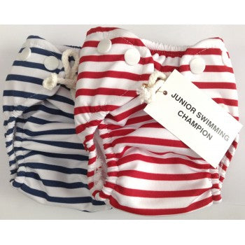 Mother Nature Junior Swimming Champion Swim Nappy Duo Pack-Nappies-Mother Nature-1 Crazy Daisy 1 Pink Stripe-Medium-www.hellomom.co.za