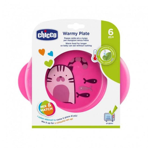 Chicco Warmy Plate-feeding Sets-Chicco-Pink-www.hellomom.co.za