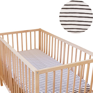 XoxoBaby Black Stripe Fitted Sheet-fitted sheets-Xoxobaby-Standard-www.hellomom.co.za