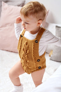 Bobble Baby Romper by Blankets From Africa-Clothing-Blankets From Africa-6 to 12 months-Old Gold-www.hellomom.co.za