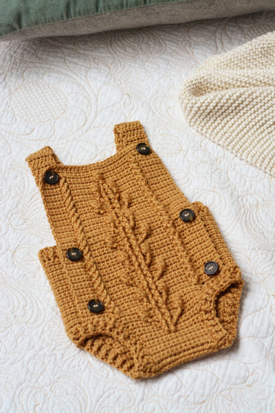 Bobble Baby Romper by Blankets From Africa-Clothing-Blankets From Africa-3 to 6 month-Old Gold-www.hellomom.co.za